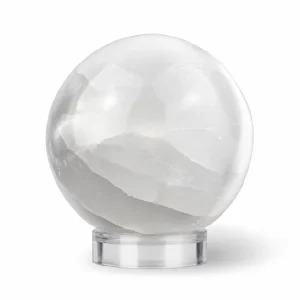 Selenite Sphere — 6" Polished White Crystal Ball for Clarity & Flow