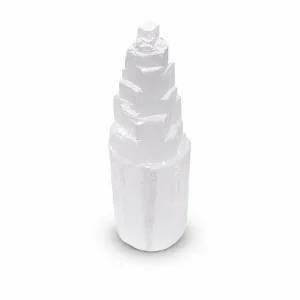 Selenite Tower — 6" Raw White Crystal for Cleansing & Clarity