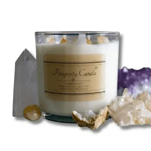 Prosperity Candle — Abundance Candle with Money-Drawing Crystals