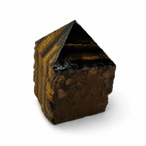 Tiger Eye Crystal — Half-Polished Stone of Strength & Confidence