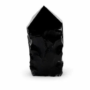 Black Obsidian Tower — Half-Polished Grounding & Protection Crystal