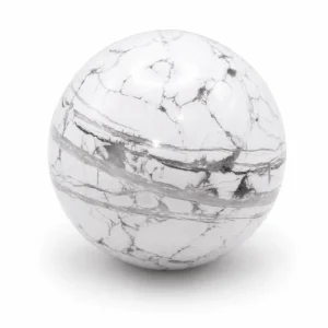 Howlite Sphere — White Crystal Ball for Patience & Calm