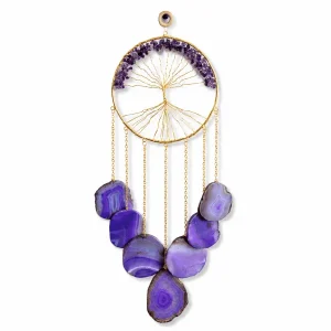 Tree of Life Wind Chime — 41cm Purple Agate Hanging Décor